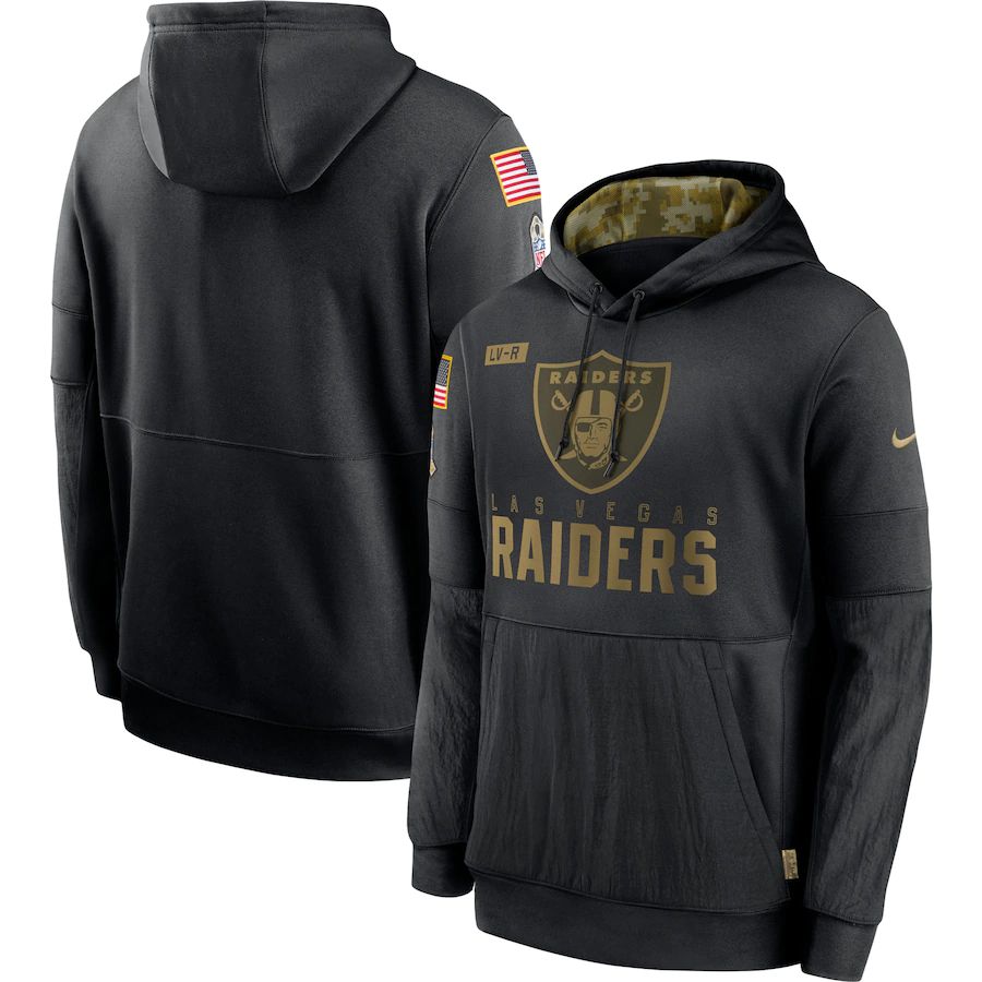 Men Oakland Raiders Black Salute To Service Hoodie Nike NFL Jerseys